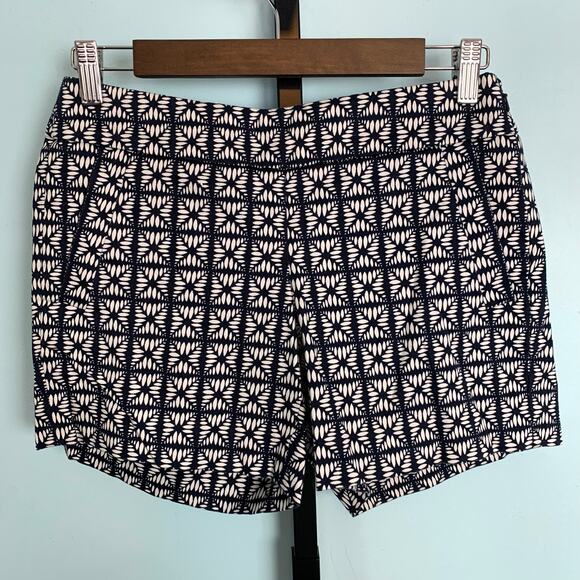 J. Crew Factory Navy Print Stretch Chino Shorts Size 0 - Picture 1 of 5